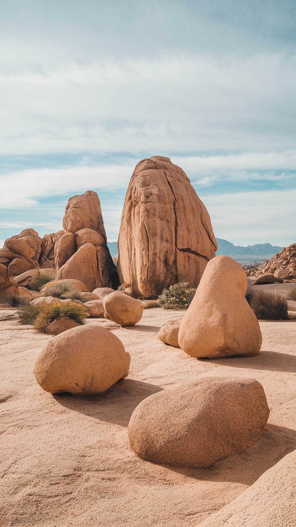 Image of large decorative boulders in a Southwestern landscape